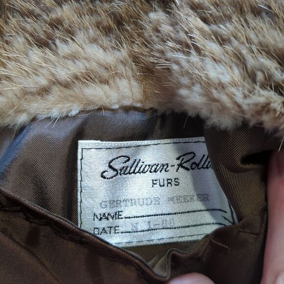 Sullivan Rollins Vintage Genuine Fur Collared Cape Style Coat Womens Size Medium - Picture 5 of 12